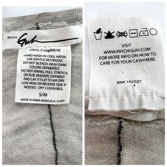 Paychi Guh 100% Cashmere Popover Lightweight Top S/M - Picture 11 of 11